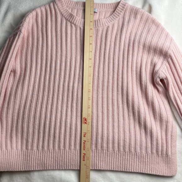 RAILS Joelle Rib Wool & Cashmere Sweater in Petal Melange Pink Size Small - Picture 6 of 9